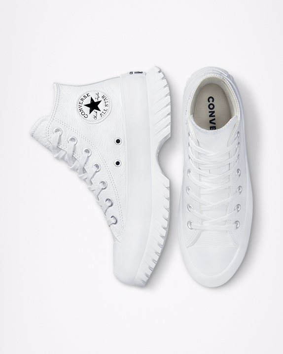  Converse Chuck Taylor All Star Lugged 2.0 Leather White High Top Sneakers